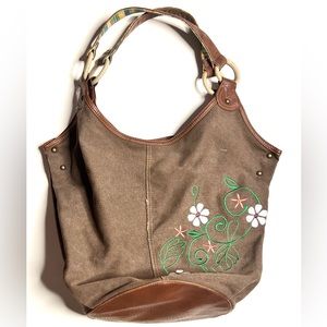 Boho Canvas Floral Bag